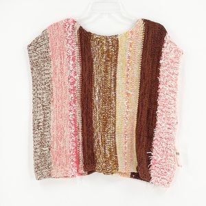 Anthro by Anthropologie Striped Poncho Sweater Top